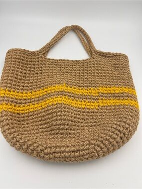 Handmade Artisan Jute Crochet Tote Bag-Boho Natural Fiber Shoulder Bag
